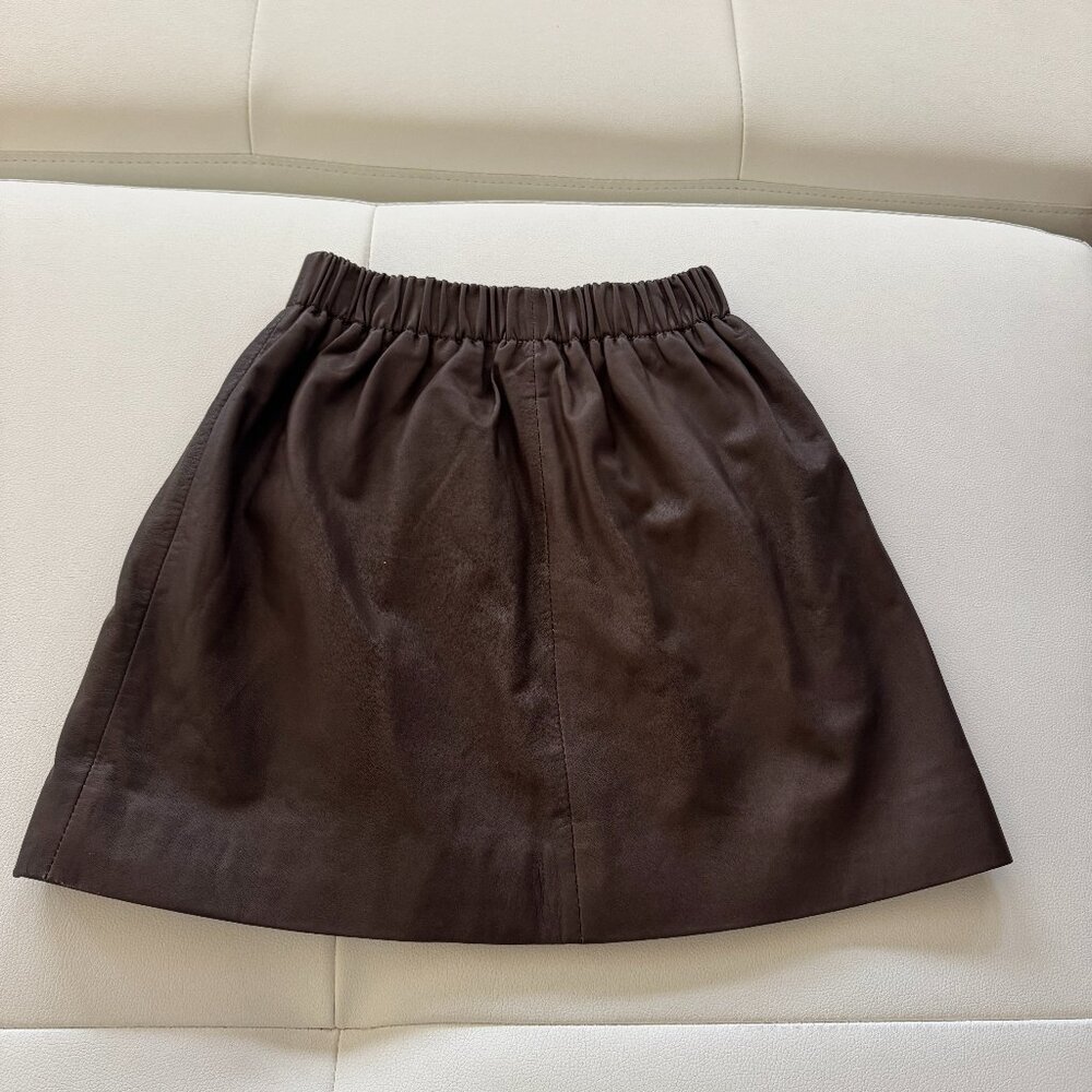AllSaints Brown Leather Skirt
